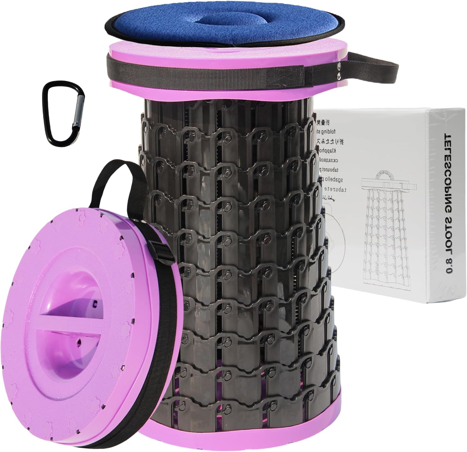 Collapsible Telescoping Stool Purple